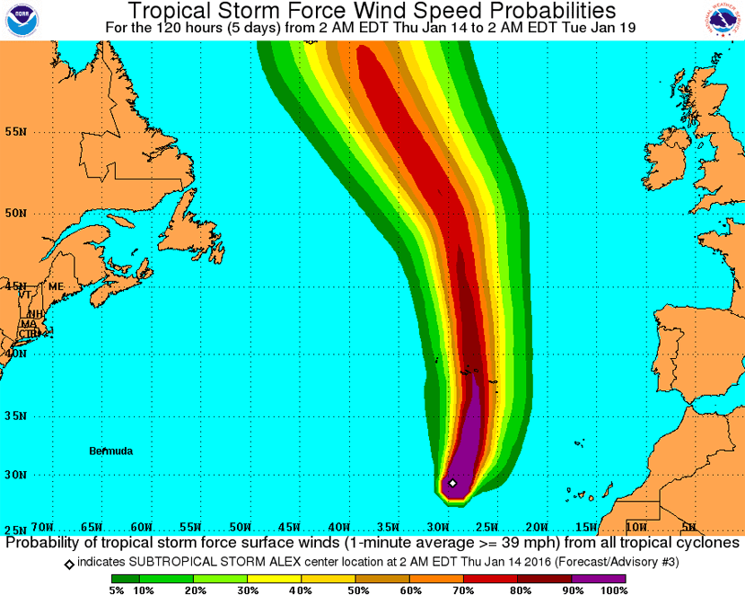 Probabilidad de vientos en superficie con fuerza de tormenta tropical (media minutal mayor o igual a 39 mph).