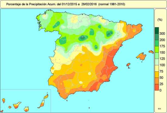distribucion precipitaciones invierno 2015-16 españa