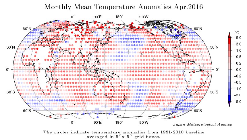 abril 2016 temperaturas planeta reanalisis jma